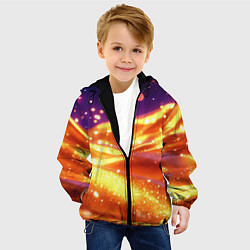 Куртка с капюшоном детская Золотая волнистая текстура, цвет: 3D-черный — фото 2