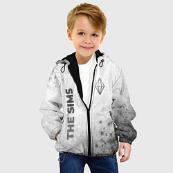 Куртка с капюшоном детская The Sims - white gradient вертикально, цвет: 3D-черный — фото 2