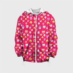 Куртка с капюшоном детская Skzoo pattern pink, цвет: 3D-белый