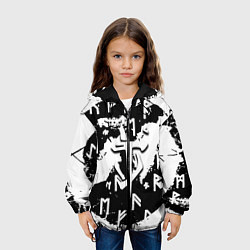 Куртка с капюшоном детская Doom символы краски, цвет: 3D-черный — фото 2