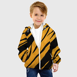 Куртка с капюшоном детская Тигровый раскрас, цвет: 3D-белый — фото 2