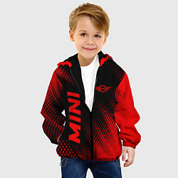 Куртка с капюшоном детская Mini - red gradient вертикально, цвет: 3D-черный — фото 2