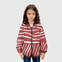 Куртка с капюшоном детская Полоски красной зебры, цвет: 3D-черный — фото 2