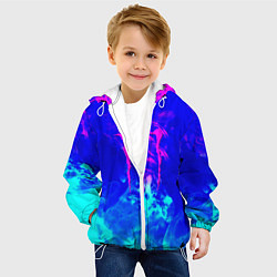 Куртка с капюшоном детская Monster energy дым неоновый, цвет: 3D-белый — фото 2