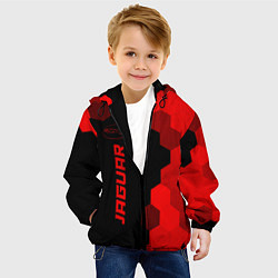 Куртка с капюшоном детская Jaguar - red gradient по-вертикали, цвет: 3D-черный — фото 2
