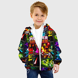 Куртка с капюшоном детская Hunter x hunter neon anime, цвет: 3D-белый — фото 2