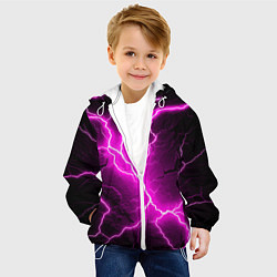 Куртка с капюшоном детская The color is pink and black, цвет: 3D-белый — фото 2