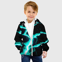 Куртка с капюшоном детская Color light blue black, цвет: 3D-белый — фото 2