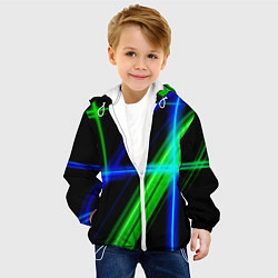 Куртка с капюшоном детская Color blue black green, цвет: 3D-белый — фото 2