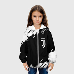 Куртка с капюшоном детская Juventus краски штрихи, цвет: 3D-белый — фото 2