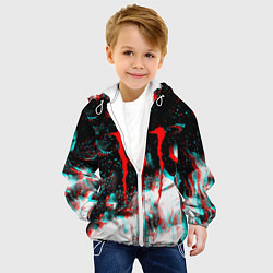 Куртка с капюшоном детская Monster energy огонь глитч, цвет: 3D-белый — фото 2