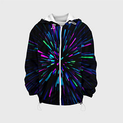 Куртка с капюшоном детская Neon rods, цвет: 3D-белый