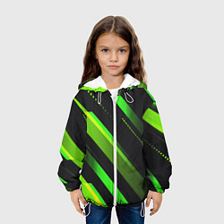 Куртка с капюшоном детская Color black green, цвет: 3D-белый — фото 2