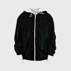 Куртка с капюшоном детская Color black green, цвет: 3D-белый