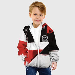 Куртка с капюшоном детская Mazda логотип, цвет: 3D-белый — фото 2