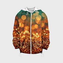 Куртка с капюшоном детская Золотистое боке текстура, цвет: 3D-белый