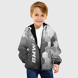 Куртка с капюшоном детская BMW - grey gradient по-вертикали, цвет: 3D-черный — фото 2