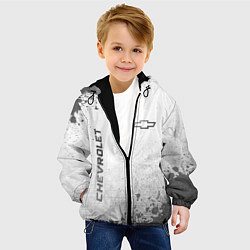 Куртка с капюшоном детская Chevrolet - white gradient вертикально, цвет: 3D-черный — фото 2