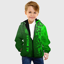 Куртка с капюшоном детская AC Milan - green gradient по-вертикали, цвет: 3D-черный — фото 2