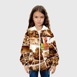 Куртка с капюшоном детская Победа 80 лет коллаж, цвет: 3D-белый — фото 2