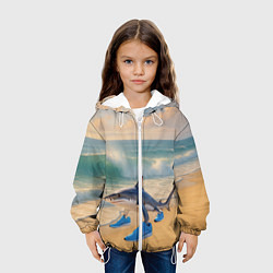 Куртка с капюшоном детская Тралалеро тралала мем, цвет: 3D-белый — фото 2