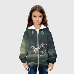 Куртка с капюшоном детская Бомбардито гусито мем, цвет: 3D-белый — фото 2