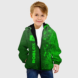 Куртка с капюшоном детская Roblox - green gradient по-вертикали, цвет: 3D-черный — фото 2