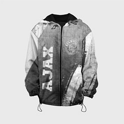 Куртка с капюшоном детская Ajax - grey gradient вертикально, цвет: 3D-черный