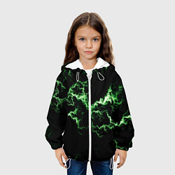 Куртка с капюшоном детская Lightning green glow, цвет: 3D-белый — фото 2