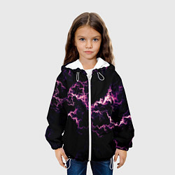 Куртка с капюшоном детская Lightning pink glow, цвет: 3D-белый — фото 2