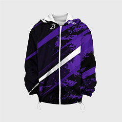 Куртка с капюшоном детская Color black purple line, цвет: 3D-белый