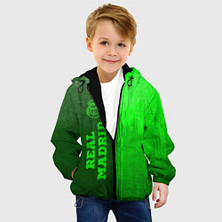 Куртка с капюшоном детская Real Madrid - green gradient по-вертикали, цвет: 3D-черный — фото 2