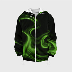 Куртка с капюшоном детская Green black, цвет: 3D-белый
