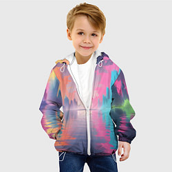 Куртка с капюшоном детская Город в розовом тумане, цвет: 3D-белый — фото 2