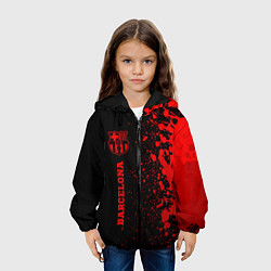 Куртка с капюшоном детская Barcelona - red gradient по-вертикали, цвет: 3D-черный — фото 2