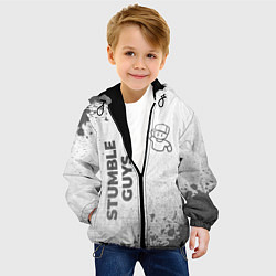 Куртка с капюшоном детская Stumble Guys - white gradient вертикально, цвет: 3D-черный — фото 2
