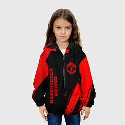 Куртка с капюшоном детская Manchester United - red gradient вертикально, цвет: 3D-черный — фото 2