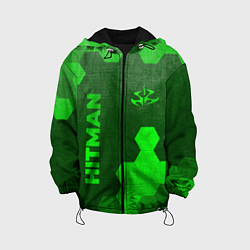 Куртка с капюшоном детская Hitman - green gradient вертикально, цвет: 3D-черный
