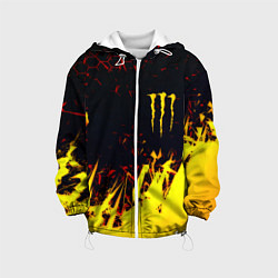 Куртка с капюшоном детская Monster energy абстрактные краски, цвет: 3D-белый