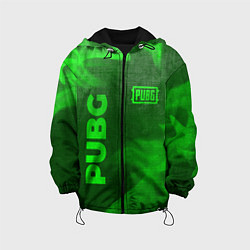 Куртка с капюшоном детская PUBG - green gradient вертикально, цвет: 3D-черный