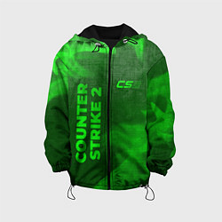Куртка с капюшоном детская Counter Strike 2 - green gradient вертикально, цвет: 3D-черный