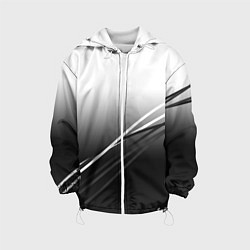 Куртка с капюшоном детская Градиент с полосами из белого в тёмный, цвет: 3D-белый