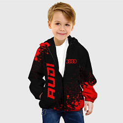 Куртка с капюшоном детская Audi - red gradient вертикально, цвет: 3D-черный — фото 2