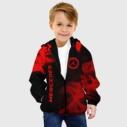 Куртка с капюшоном детская Mercedes - red gradient вертикально, цвет: 3D-черный — фото 2