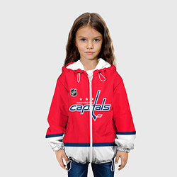 Куртка с капюшоном детская Вашингтон Кэпиталз хоккей, цвет: 3D-белый — фото 2