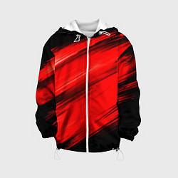 Куртка с капюшоном детская Красные мазги краски на черном, цвет: 3D-белый