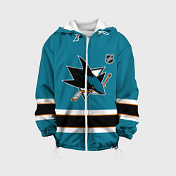 Куртка с капюшоном детская Сан Хосе Шаркс хоккей, цвет: 3D-белый