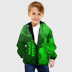 Куртка с капюшоном детская Mass Effect - green gradient по-вертикали, цвет: 3D-черный — фото 2