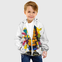 Куртка с капюшоном детская Рисунок красками Барт Симпсон, цвет: 3D-белый — фото 2