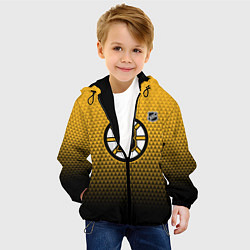 Куртка с капюшоном детская Бостон Брюинз - геометрический градиент, цвет: 3D-черный — фото 2